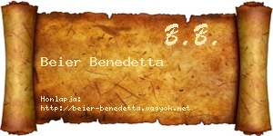 Beier Benedetta névjegykártya